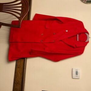 Light red orange unlined coat size 12 for spring.